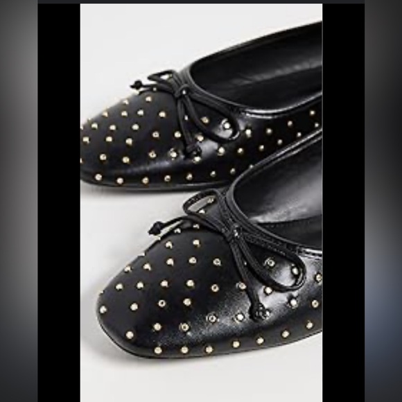 New Schultz Black Studded Ballet Flats Size Retails $179 - Picture 2 of 9